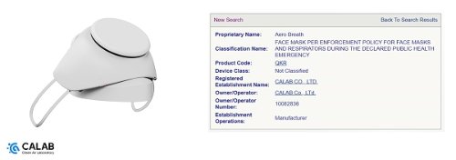 CALAB wins FDA approval for electronic mask 'Aero Breath'